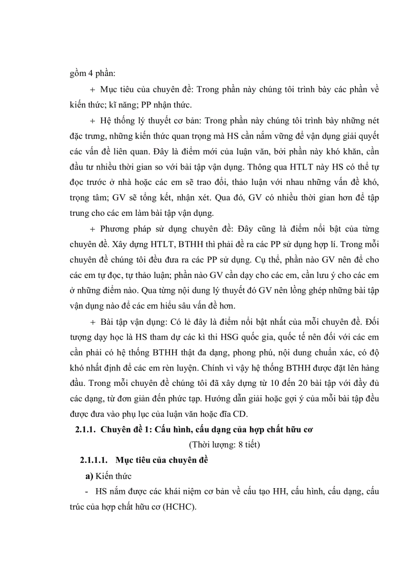 image for page Nội dung và biện pháp bồi dưỡng học sinh giỏi hóa học hữu cơ THPT