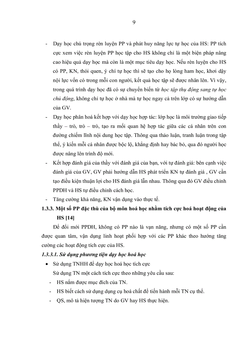 image for page Một số biện pháp nâng cao chất lượng rèn luyện kiến thức kỹ năng thí nghiệm trong chương trình hóa học10 nâng cao cho HS theo hướng dạy học tích cực