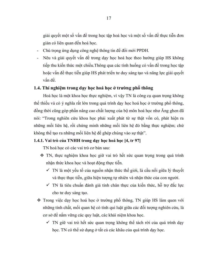 image for page Một số biện pháp nâng cao chất lượng rèn luyện kiến thức kỹ năng thí nghiệm trong chương trình hóa học10 nâng cao cho HS theo hướng dạy học tích cực