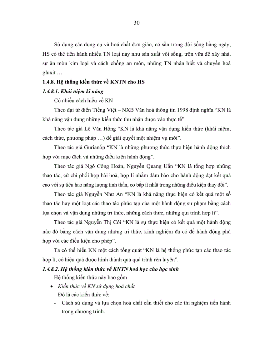 image for page Một số biện pháp nâng cao chất lượng rèn luyện kiến thức kỹ năng thí nghiệm trong chương trình hóa học10 nâng cao cho HS theo hướng dạy học tích cực