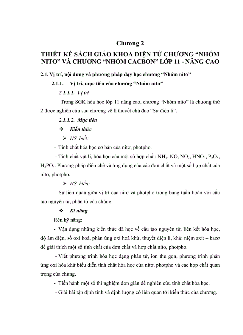 image for page Thiết kế sách giáo khoa điện tử phần hóa học vô cơ lớp 11 nâng cao