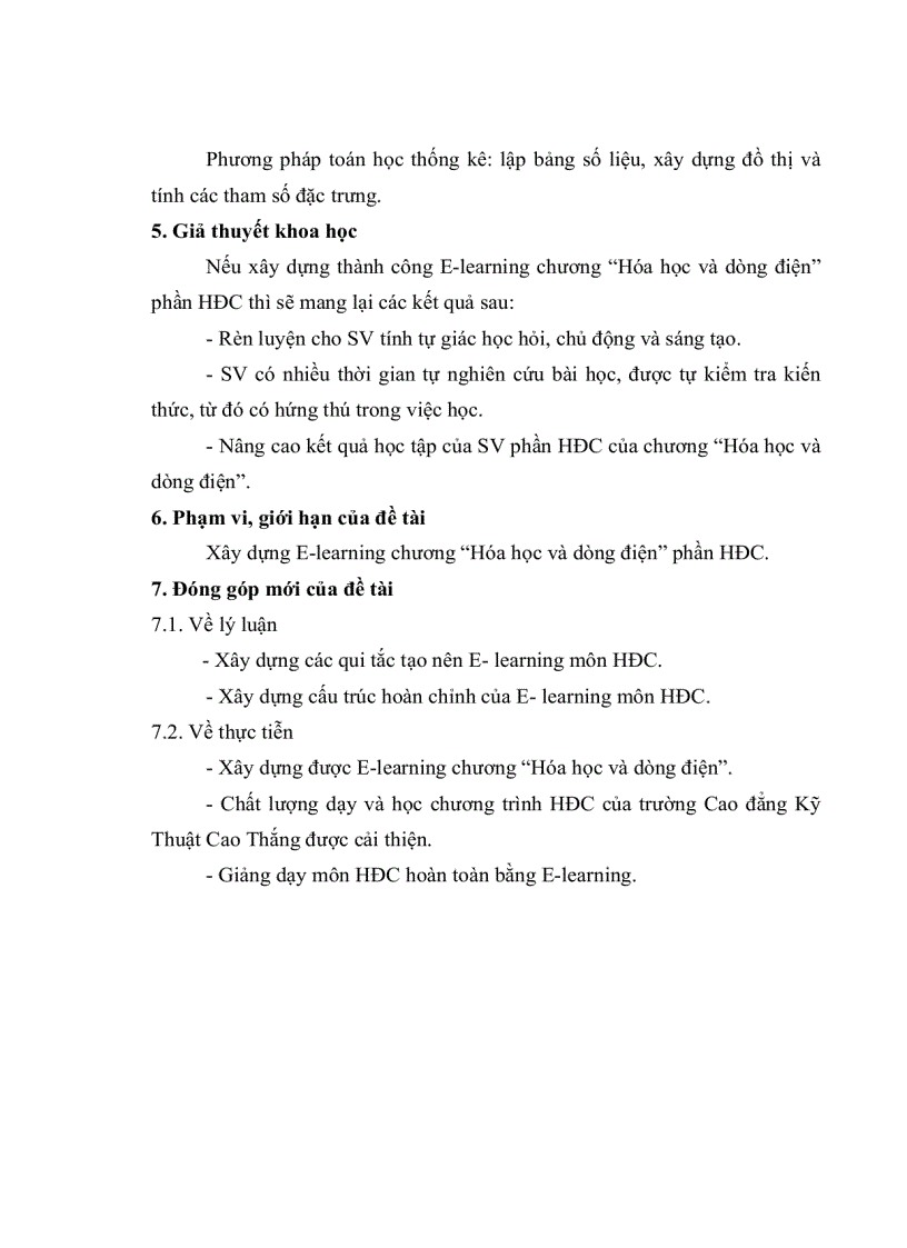 image for page Xây dựng E learning chương hóa học và dòng điện phần hóa đại cương trường CĐ Kỹ Thuật Cao Thắng