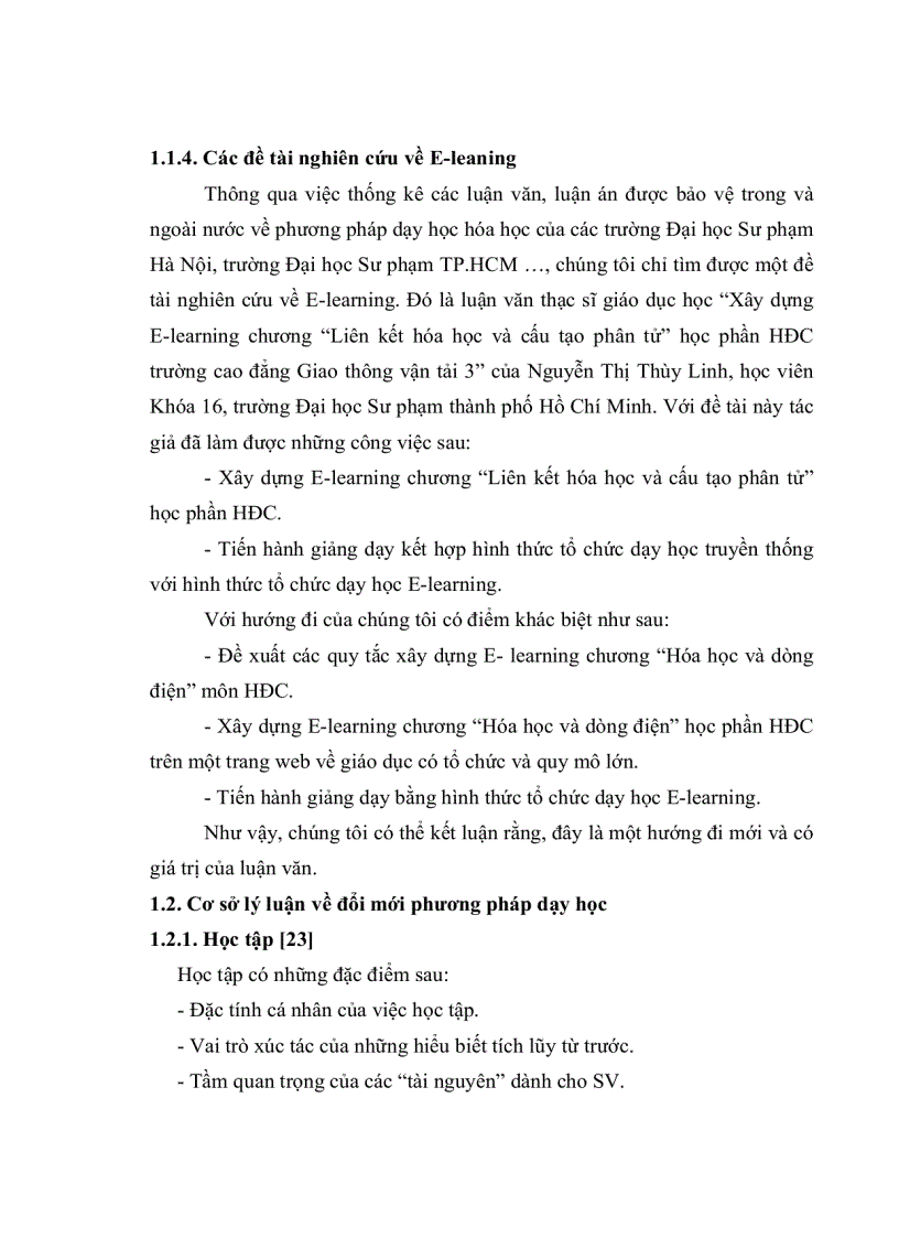 image for page Xây dựng E learning chương hóa học và dòng điện phần hóa đại cương trường CĐ Kỹ Thuật Cao Thắng