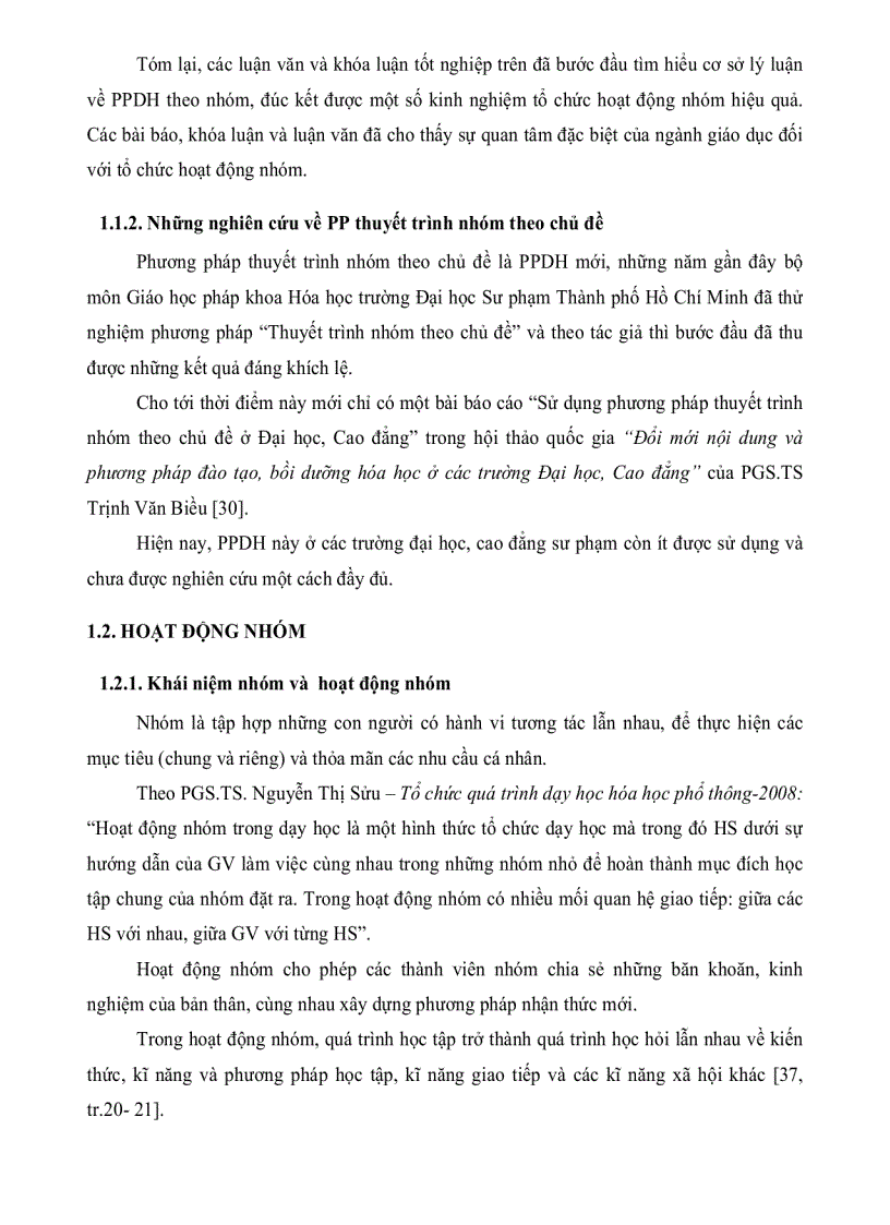 image for page Sử dụng phương pháp thuyết trình nhóm theo chủ đề trong dạy học phần Lý luận dạy học hóa học đại cương ở trường CĐSP