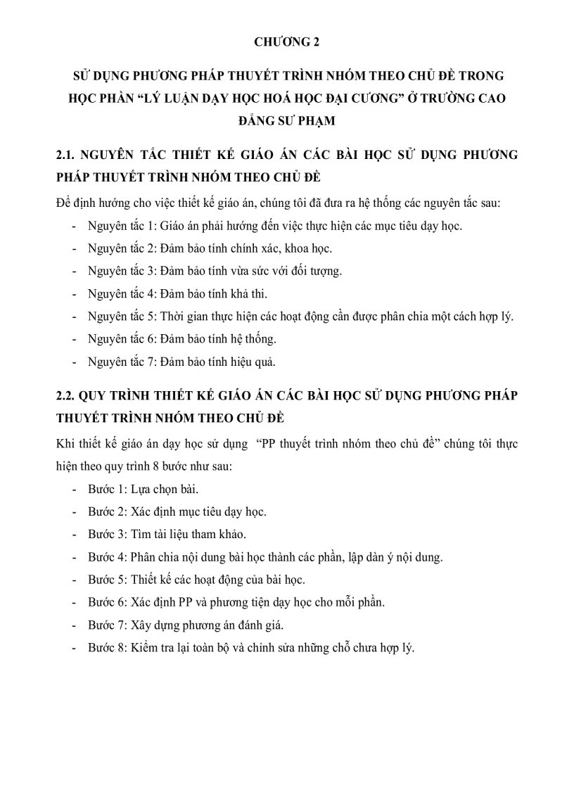 image for page Sử dụng phương pháp thuyết trình nhóm theo chủ đề trong dạy học phần Lý luận dạy học hóa học đại cương ở trường CĐSP