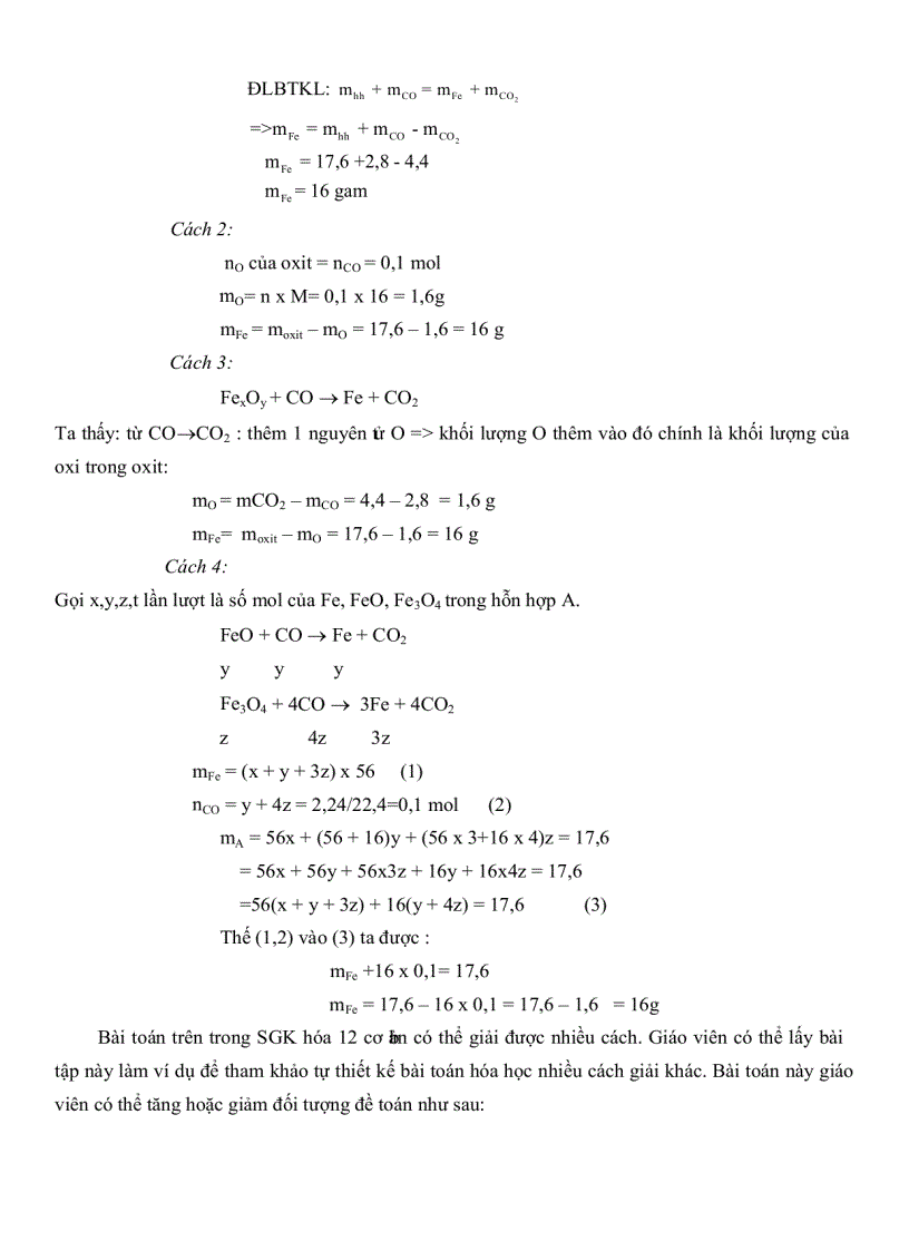 image for page Thiết kế hệ thống bài toán hóa học nhiều cách giải nhằm phát triển tư duy và nâng cao hiệu quả dạy học ở trường Trung Học Phổ Thông