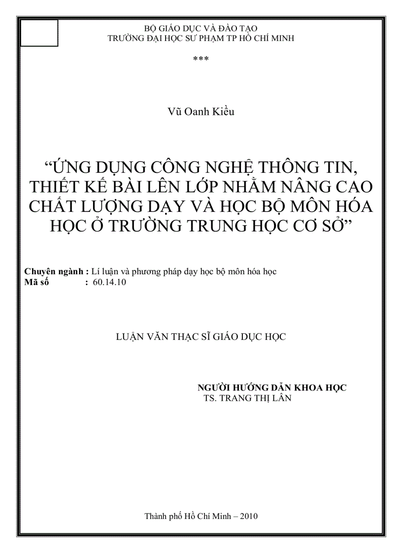 image for page Ứng dụng công nghệ thông tin thiết kế bài lên lớp nhằm nâng cao chất lượng dạy và học bộ môn hóa học ở trường Trung Học Cơ Sở