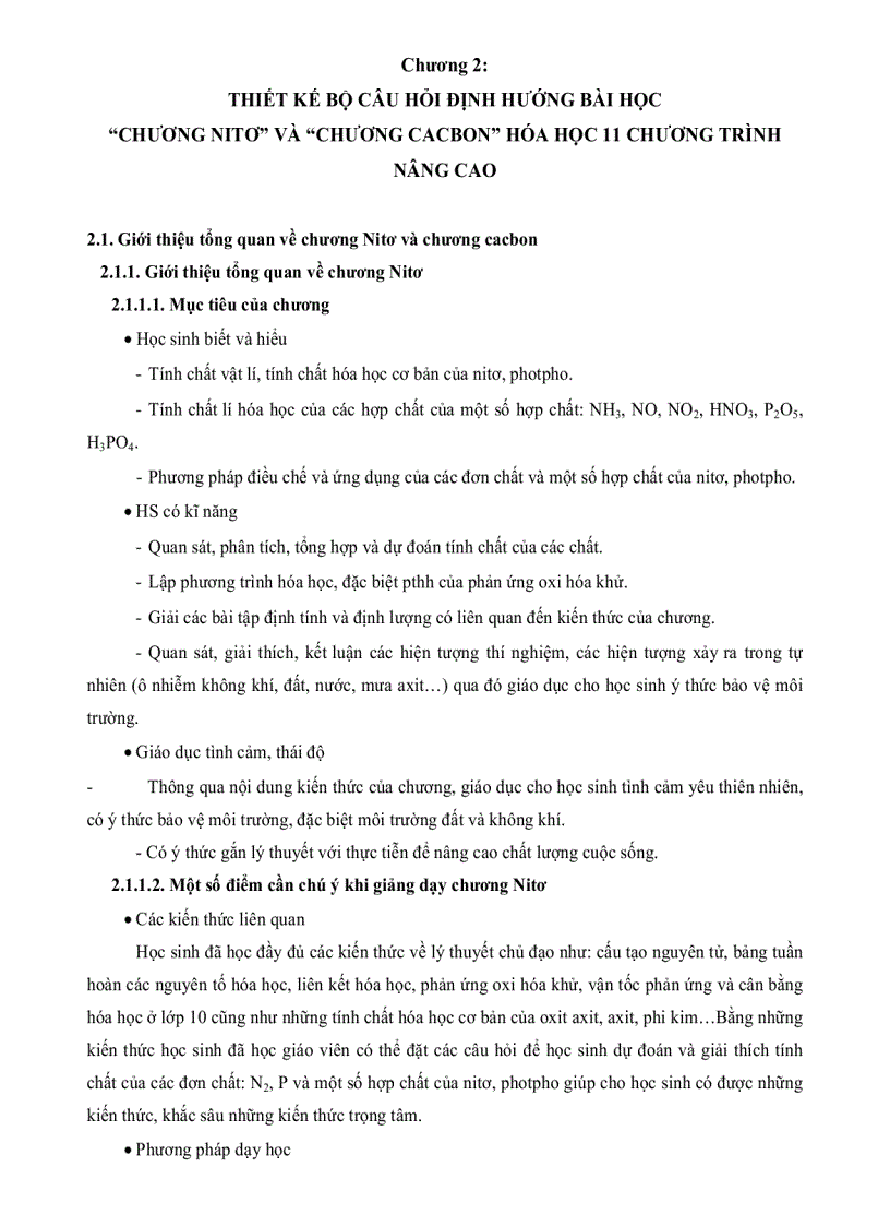 image for page Thiết kế bộ câu hỏi định hướng bài học lớp 11 chương trình nâng cao