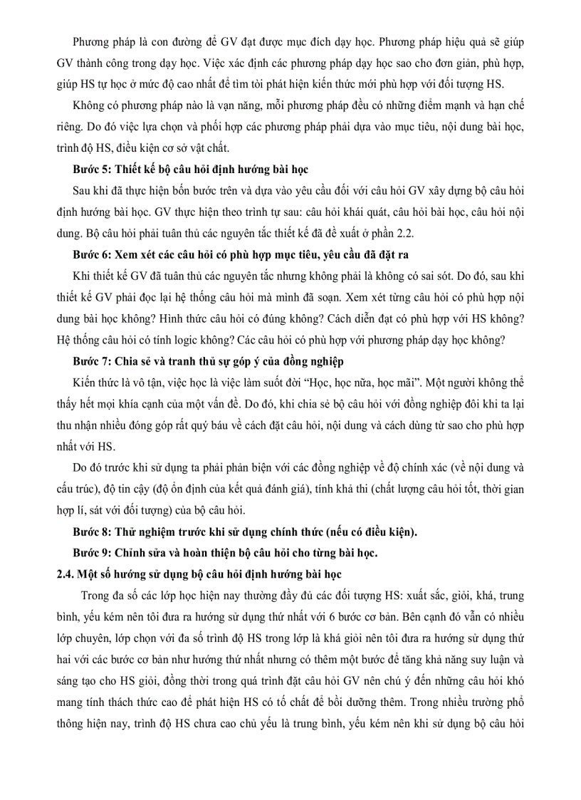 image for page Thiết kế bộ câu hỏi định hướng bài học lớp 11 chương trình nâng cao