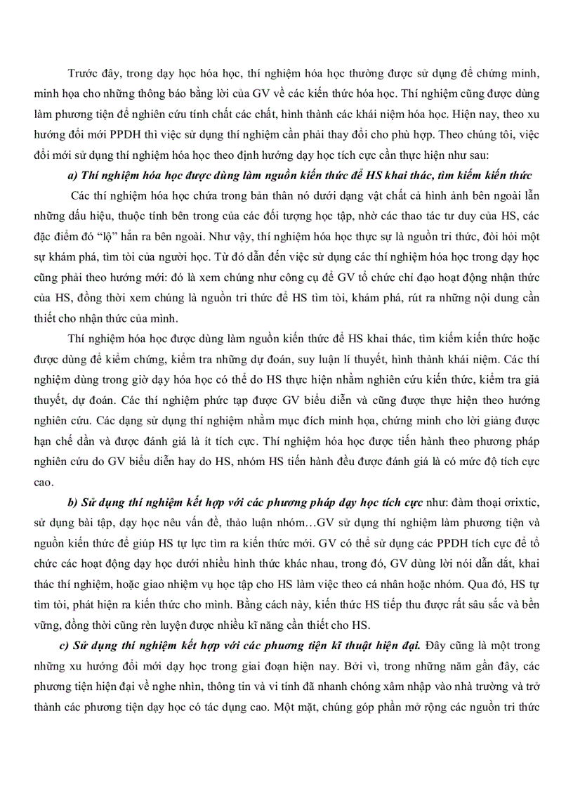 image for page Sử dụng thí nghiệm hóa học để tổ chức hoạt động học tập tích cực cho học sinh lớp 11 Trung Học Phổ Thông