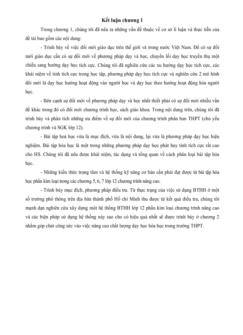 image for page Xây dựng và sử dụng hệ thống bài tập hóa học phần kim loại lớp 12 Trung Học Phổ Thông chương trình nâng cao