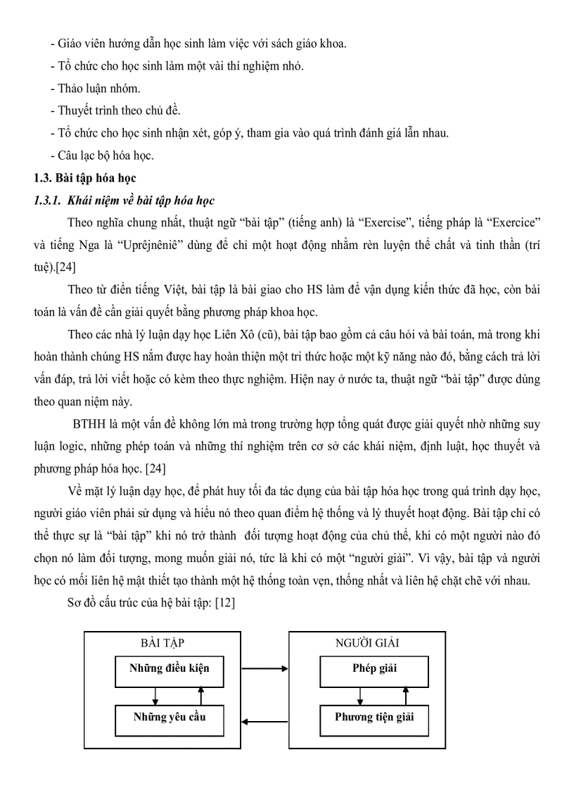 image for page Xây dựng và sử dụng hệ thống bài tập hóa học có nhiều cách giải để rèn luyện tư duy cho học sinh lớp 12 Trung Học Phổ Thông
