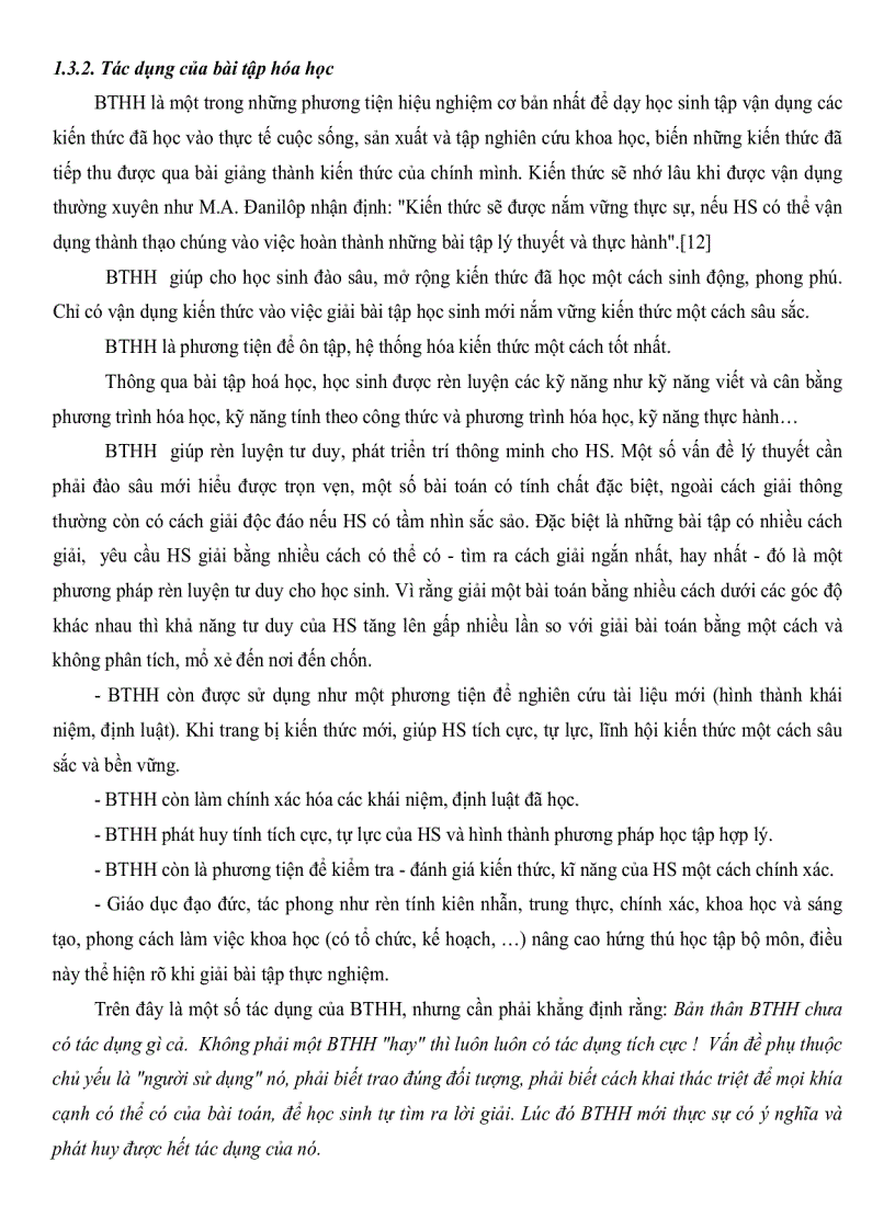 image for page Xây dựng và sử dụng hệ thống bài tập hóa học có nhiều cách giải để rèn luyện tư duy cho học sinh lớp 12 Trung Học Phổ Thông