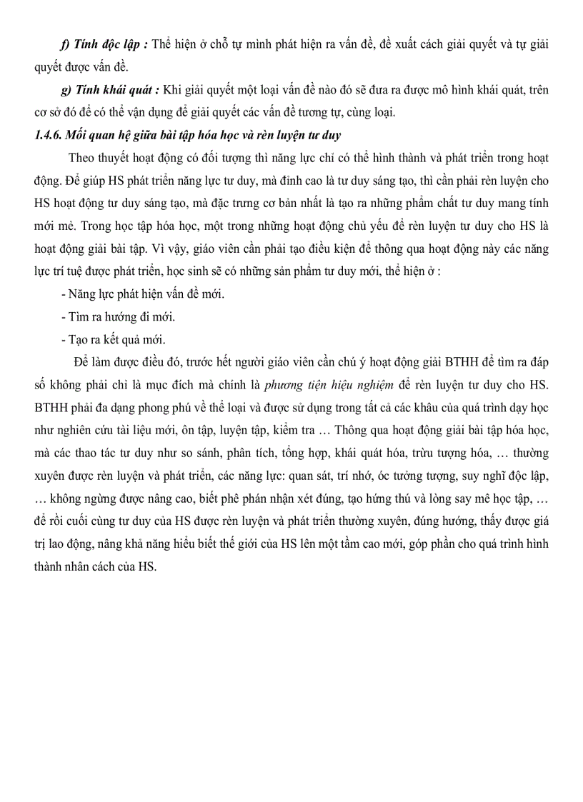 image for page Xây dựng và sử dụng hệ thống bài tập hóa học có nhiều cách giải để rèn luyện tư duy cho học sinh lớp 12 Trung Học Phổ Thông