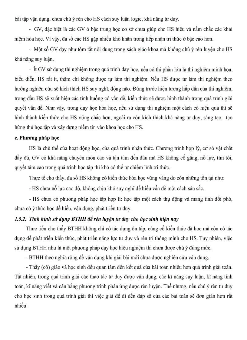 image for page Xây dựng và sử dụng hệ thống bài tập hóa học có nhiều cách giải để rèn luyện tư duy cho học sinh lớp 12 Trung Học Phổ Thông