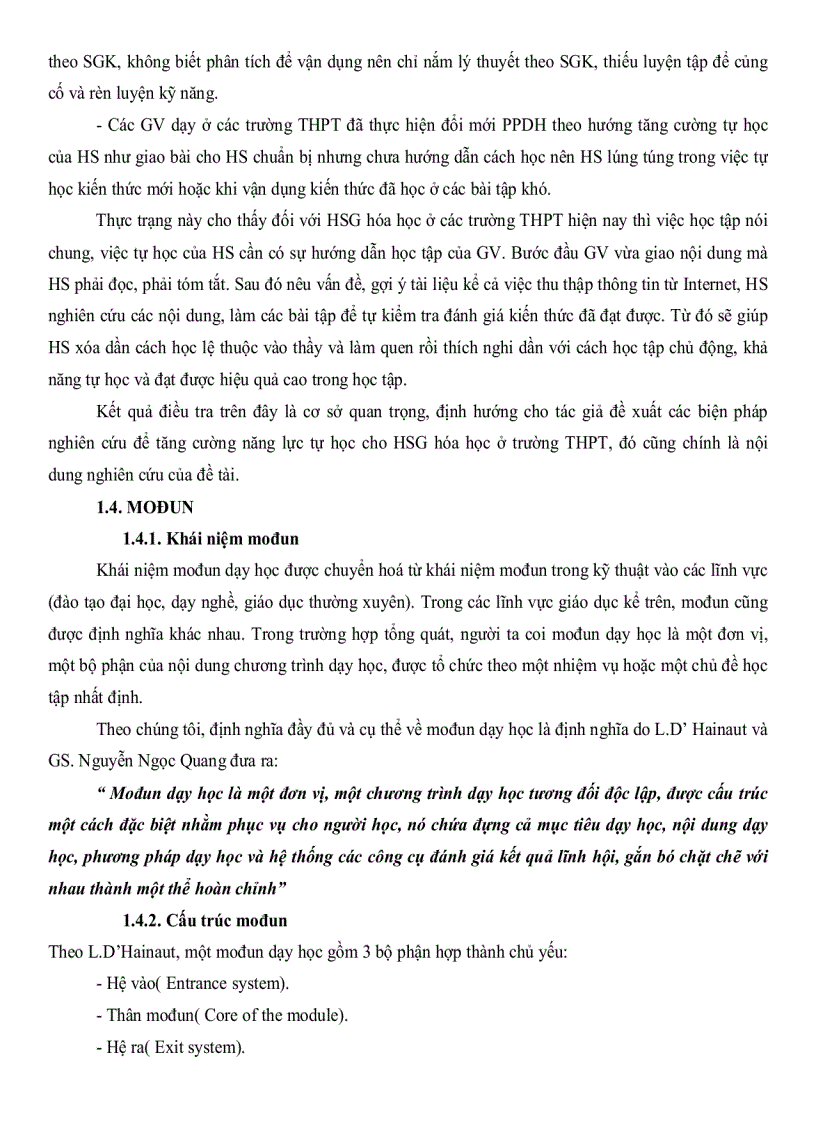 image for page Thiết kế tài liệu tự học có hướng dẫn theo Modun nhằm tăng cường năng lực tự học cho học sinh giỏi hóa học lớp 11 THPT