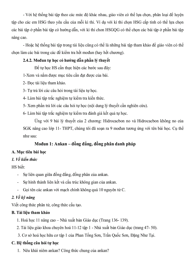 image for page Thiết kế tài liệu tự học có hướng dẫn theo Modun nhằm tăng cường năng lực tự học cho học sinh giỏi hóa học lớp 11 THPT