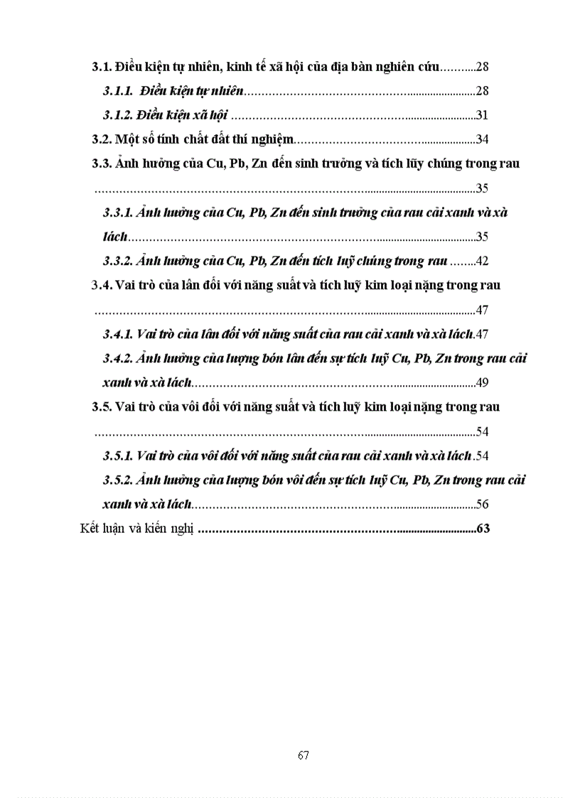 image for page Nghiên cứu sự hút thu Cu Pb Zn và tìm hiểu khả năng sử dụng phân bón để giảm thiểu sự tích lũy chúng trong rau cải xanh và rau xà lách