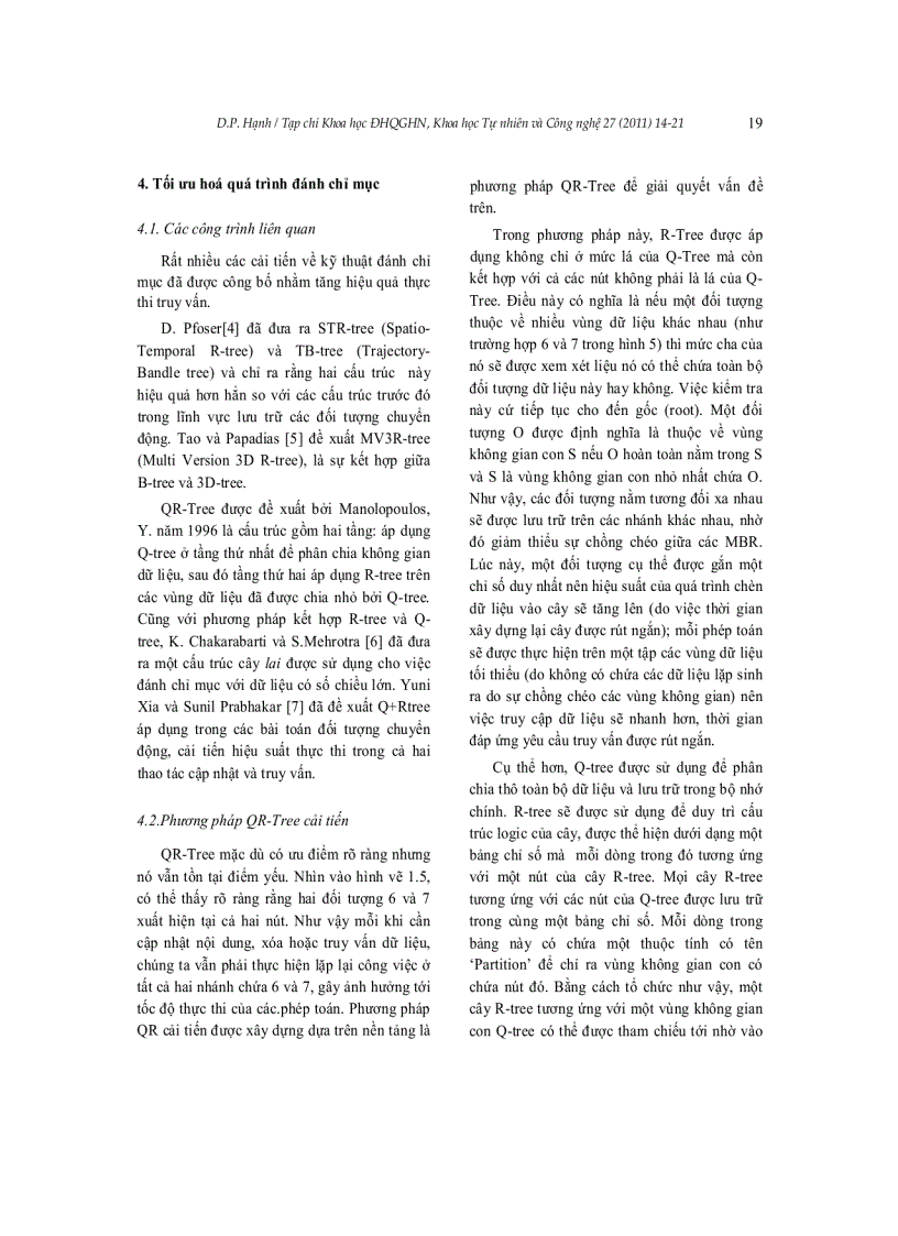 image for page Ứng dụng cây QR tạo chỉ mục trong cơ sở dữ liệu không gian