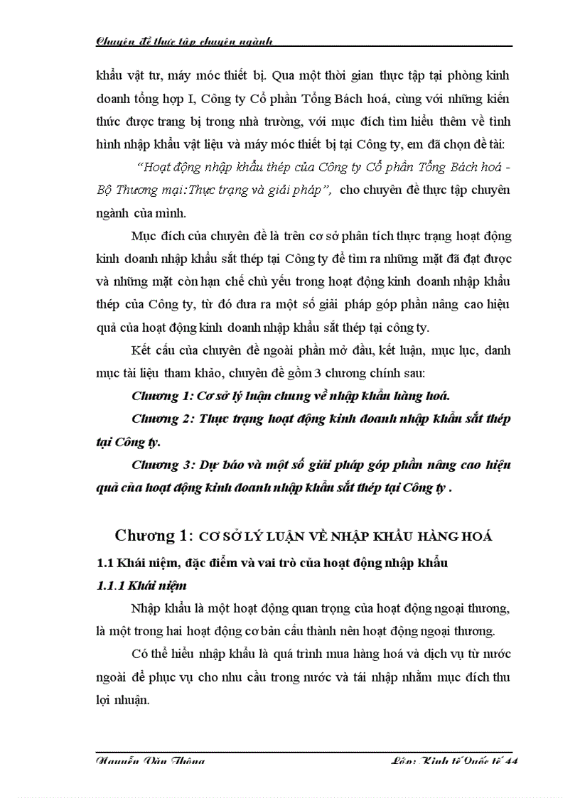 image for page Hoạt động nhập khẩu thép của Công ty Cổ phần Tổng Bách hoá Bộ Thương mại Thực trạng và giải pháp