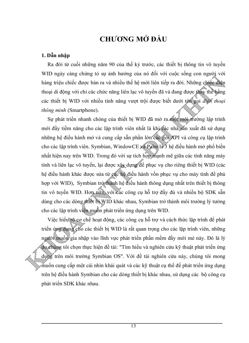 image for page Tìm hiểu và nghiên cứu kỹ thuật phát triển ứng dụng trên môi trường symbian os
