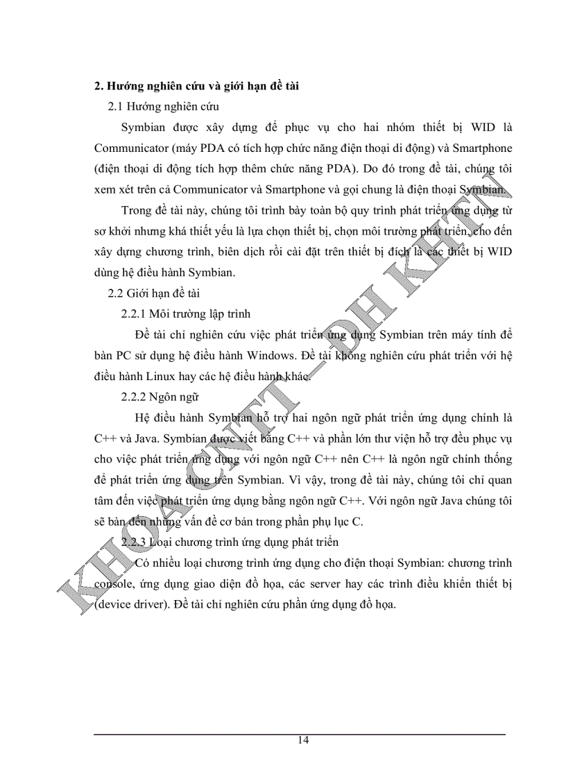 image for page Tìm hiểu và nghiên cứu kỹ thuật phát triển ứng dụng trên môi trường symbian os