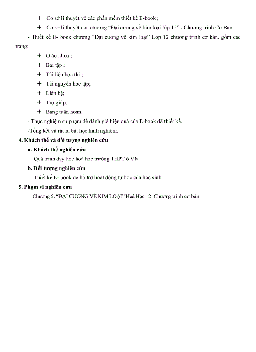 image for page Thiết kế E Book hỗ trợ khả năng tự học của học sinh lớp 12 chương Đại cương về kim loại chương trình cơ bản