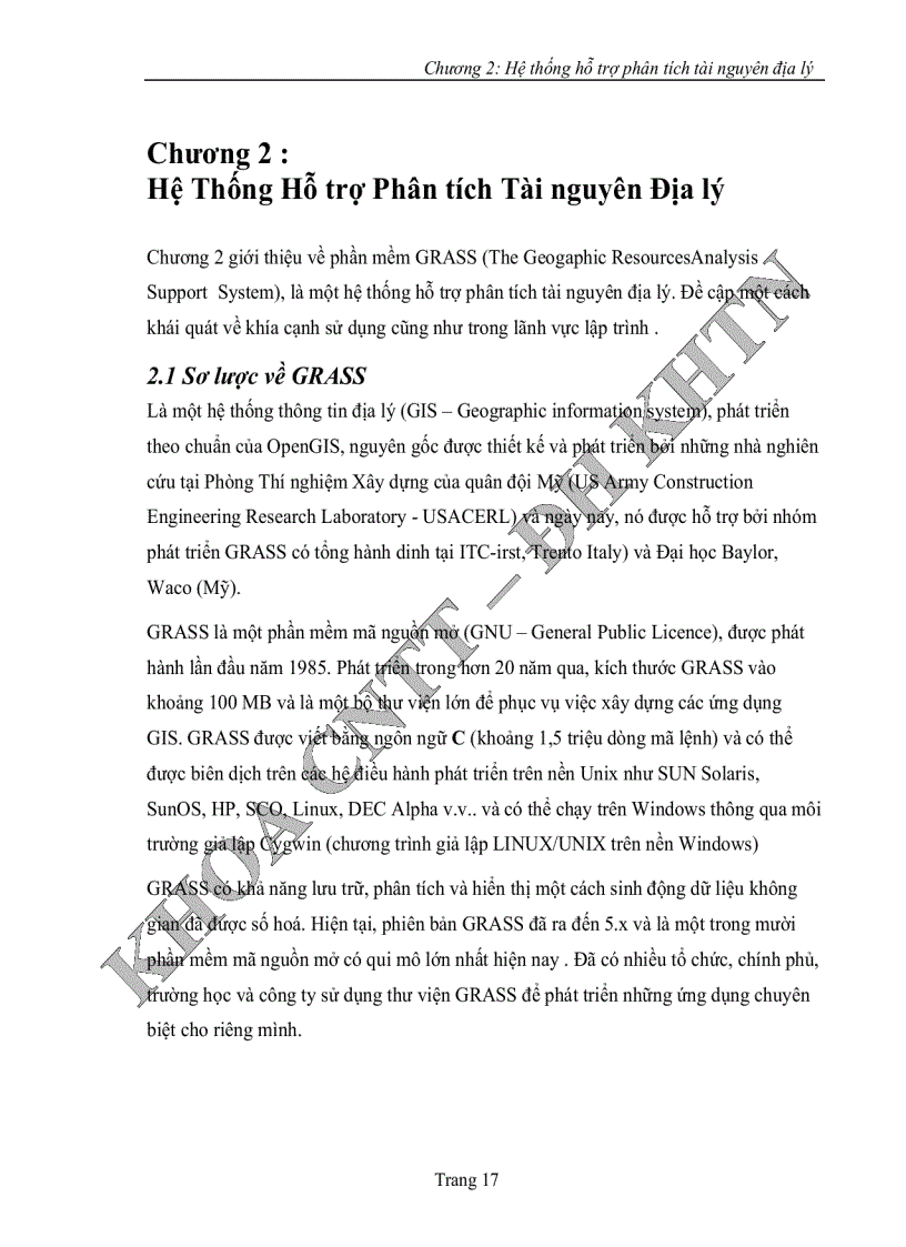 image for page Nghiên cứu chuyển đổi phần mềm grass từ nền unix lên windows