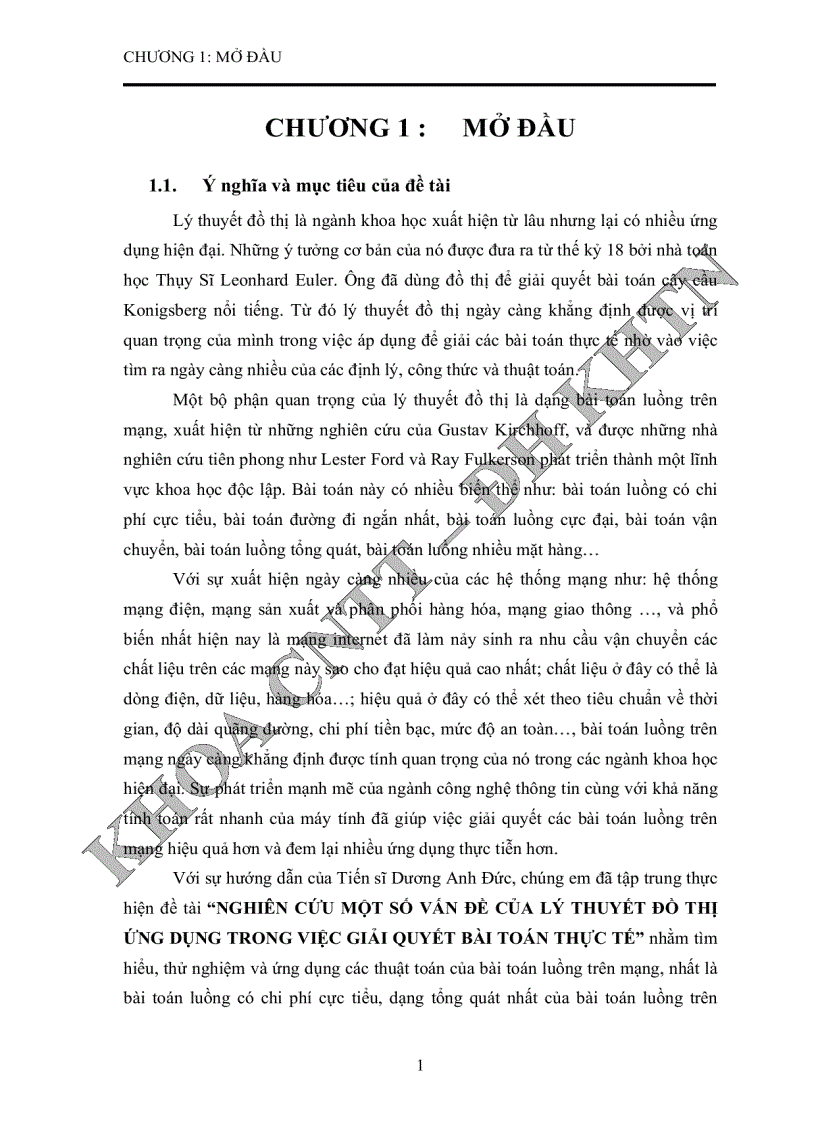 image for page Nghiên cứu một số vấn đề của lý thuyết đồ thị ứng dụng trong giải quyết một số bài toán thực tế