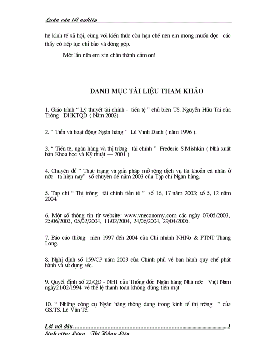 image for page Thực trạng hoạt động thanh toán không dùng tiền mặt tại Chi nhánh NHNo PTNT Thăng Long