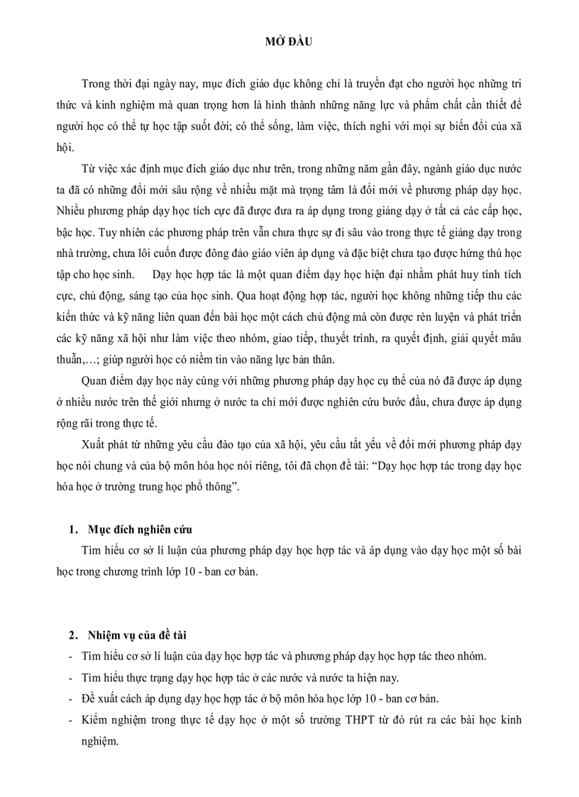 image for page Dạy học hợp tác trong dạy học hóa học ở trường Trung Học Phổ Thông