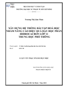 Xây dựng hệ thống bài tập hóa học nhằm nâng cao hiệu quả dạy học phần Hydrocacbon lớp 11 Trung Học Phổ Thông