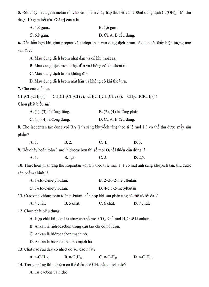 image for page Xây dựng hệ thống bài tập hóa học nhằm nâng cao hiệu quả dạy học phần Hydrocacbon lớp 11 Trung Học Phổ Thông