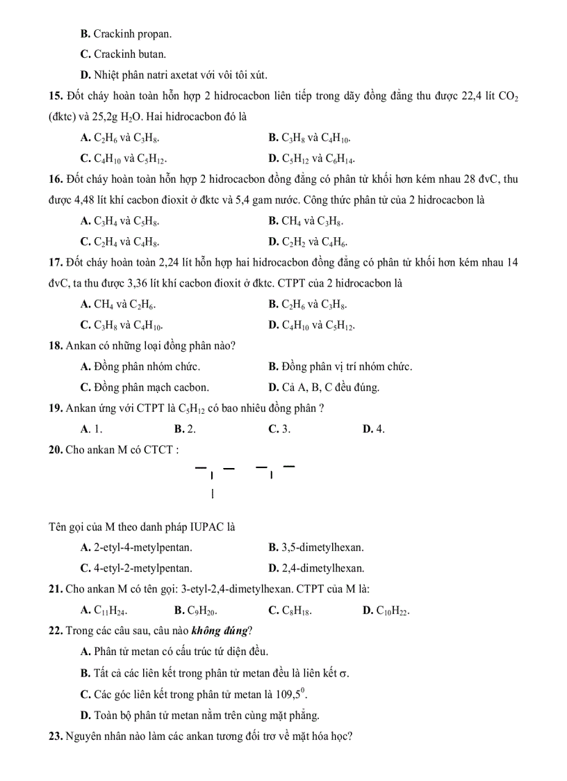 image for page Xây dựng hệ thống bài tập hóa học nhằm nâng cao hiệu quả dạy học phần Hydrocacbon lớp 11 Trung Học Phổ Thông