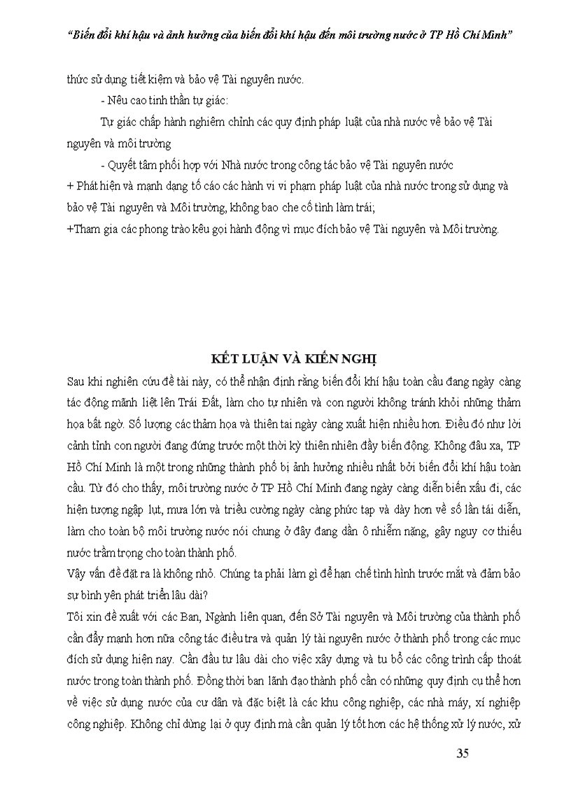 image for page Biến đổi khí hậu và ảnh hưởng của biến đổi khí hậu đến môi trường nước ở TP Hồ Chí Minh