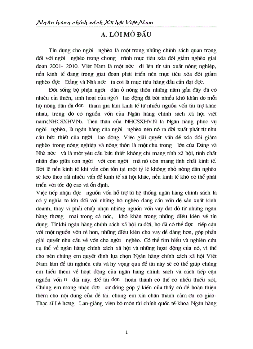 image for page Cho vay của ngân hàng chính sách xã hội