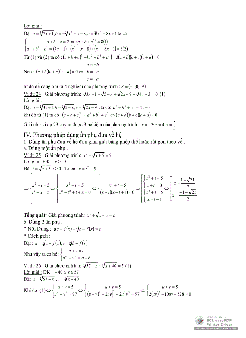 image for page Phương pháp đặt ẩn phụ trong giải phương trình vô tỷ