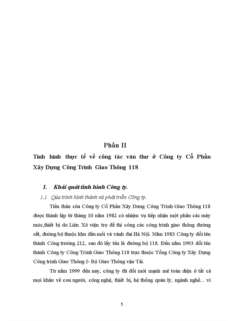 image for page Hoàn thiện công tác thư ký văn thư lưu trữ của CTCP Xây dựng công trình giao thông 118