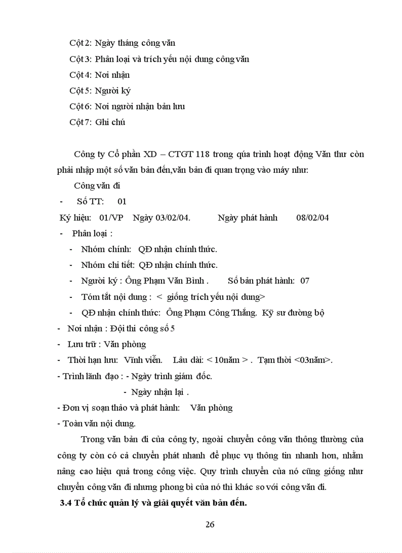 image for page Hoàn thiện công tác thư ký văn thư lưu trữ của CTCP Xây dựng công trình giao thông 118