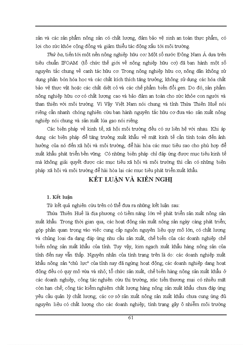 image for page Phát triển sản xuất xuất khẩu nông sản theo hướng phát triển bền vững trong tiến trình công nghiệp hóa hiện đại hóa ở tỉnh Thừa Thiên Huế