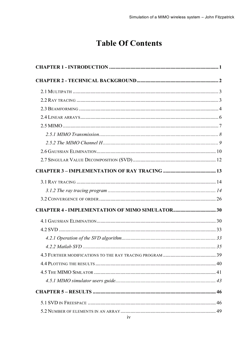 image for page Simulation of a Multiple Input Multiple Output MIMO wireless system
