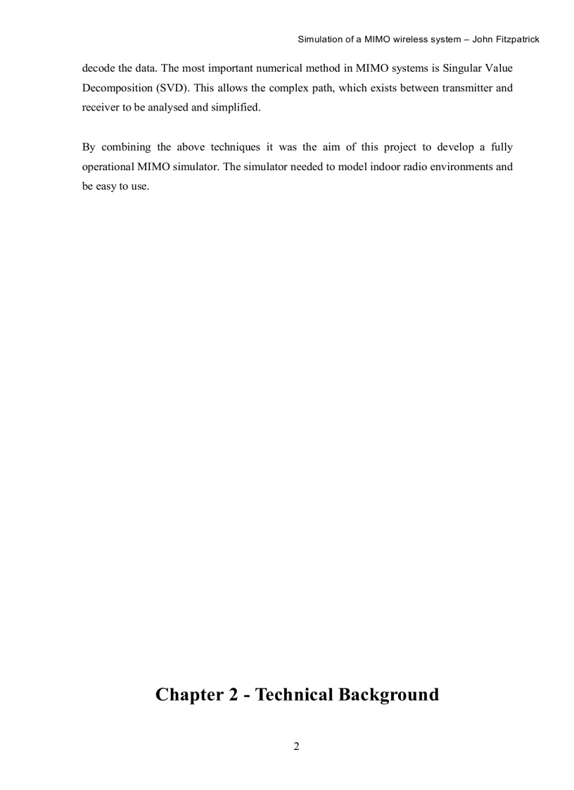 image for page Simulation of a Multiple Input Multiple Output MIMO wireless system