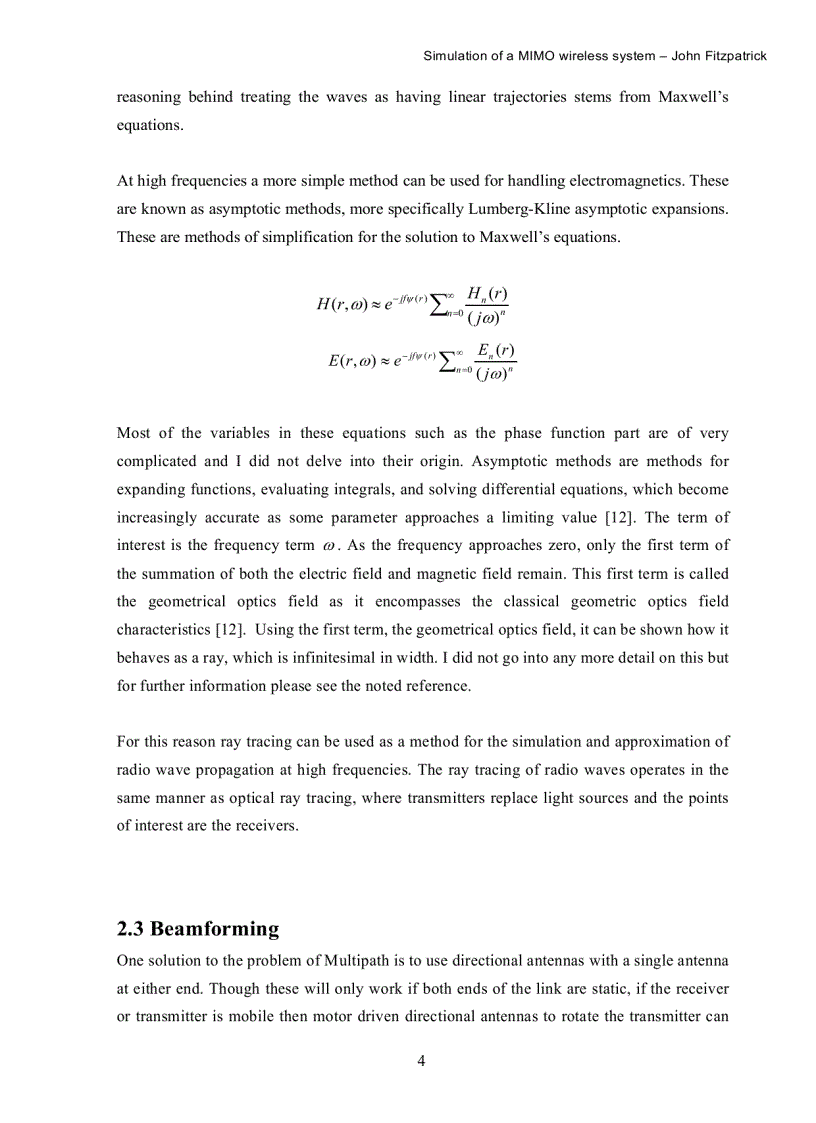 image for page Simulation of a Multiple Input Multiple Output MIMO wireless system