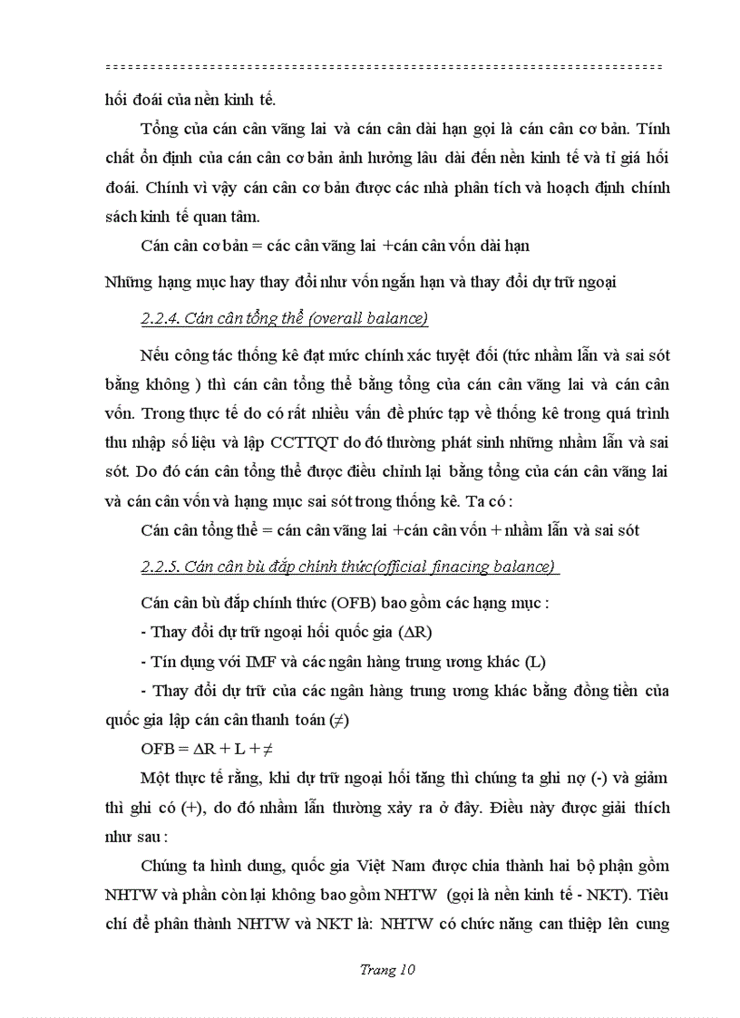 image for page Cán cân thanh tóan quốc tế