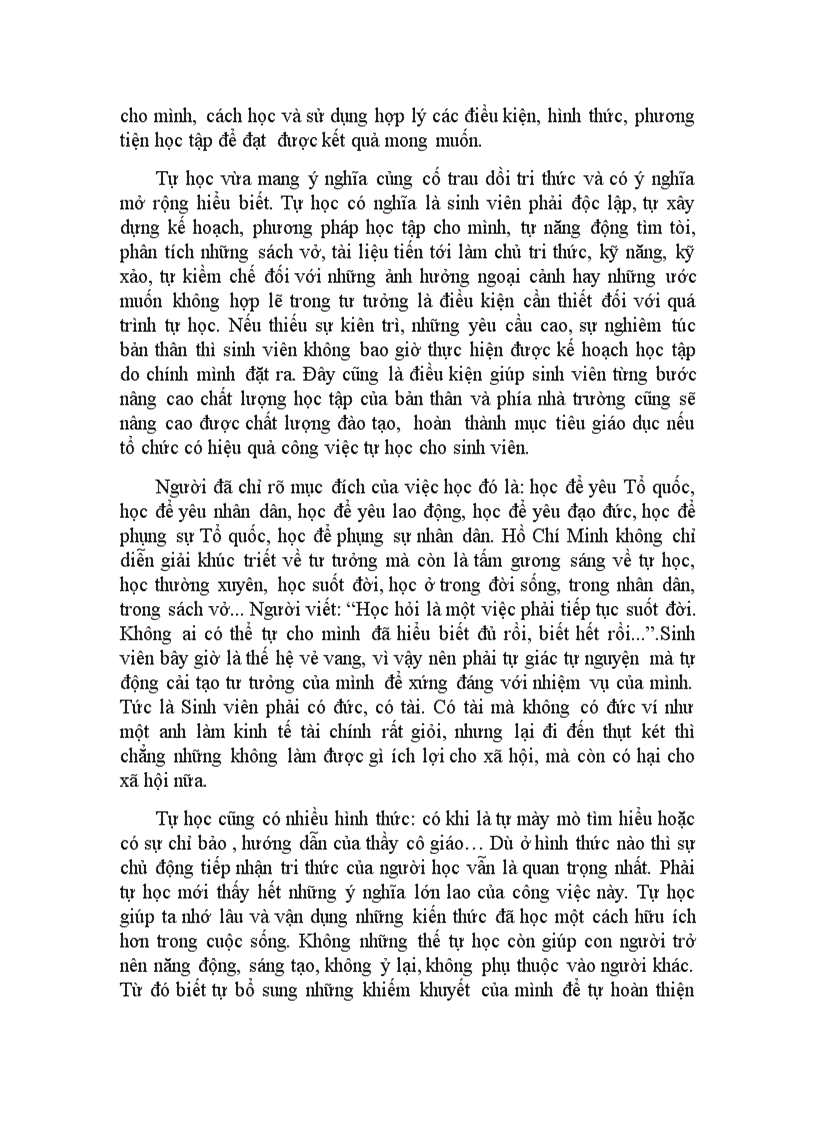 image for page Tư tưởng Hồ Chí Minh về tự học và vận dụng tư tưởng đó trong việc học tập của sinh viên