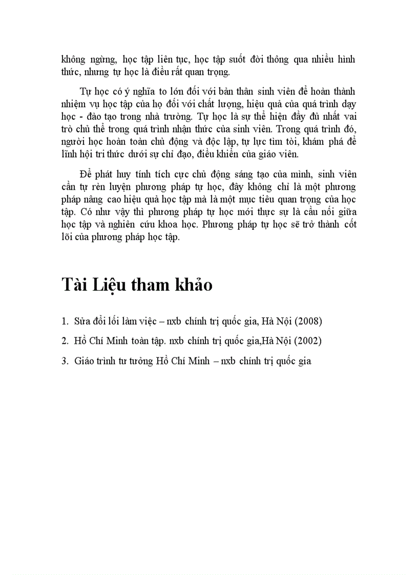 image for page Tư tưởng Hồ Chí Minh về tự học và vận dụng tư tưởng đó trong việc học tập của sinh viên