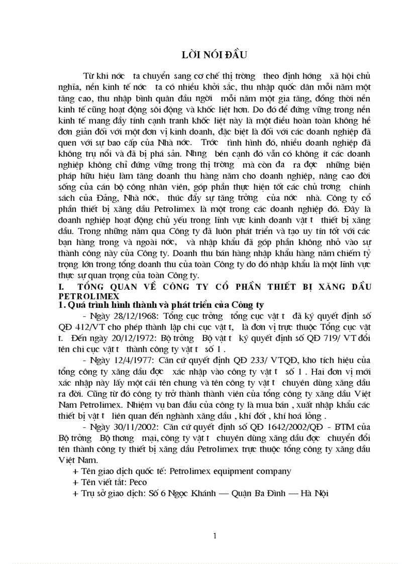 image for page Tình hình kinh doanh nhập khẩu hàng hoá tại công ty cổ phần thiết bị xăng dầu petrolimex
