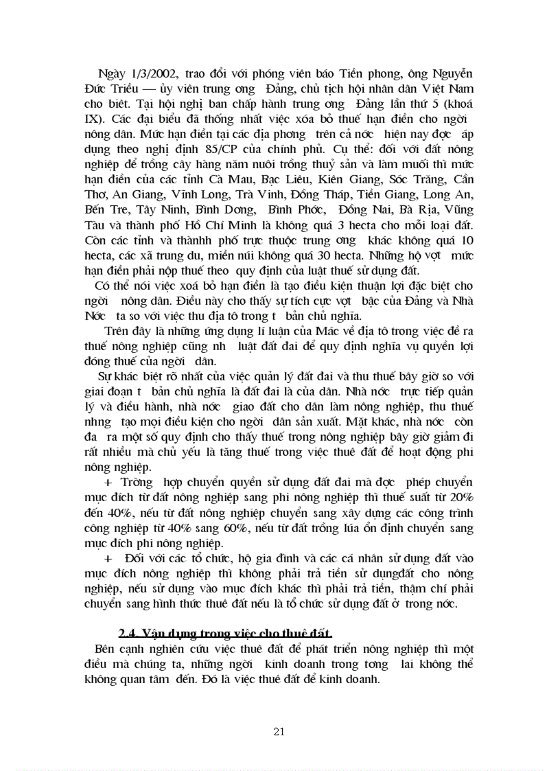 image for page Lí luận về địa tô của Mác trong luật đất đai thuế nông nghiệp và việc thuê đất ở Việt Nam