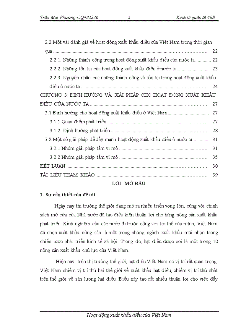 image for page Hoạt động xuất khẩu Điều của Việt Nam