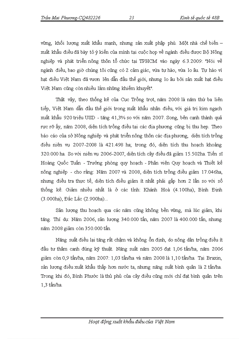 image for page Hoạt động xuất khẩu Điều của Việt Nam